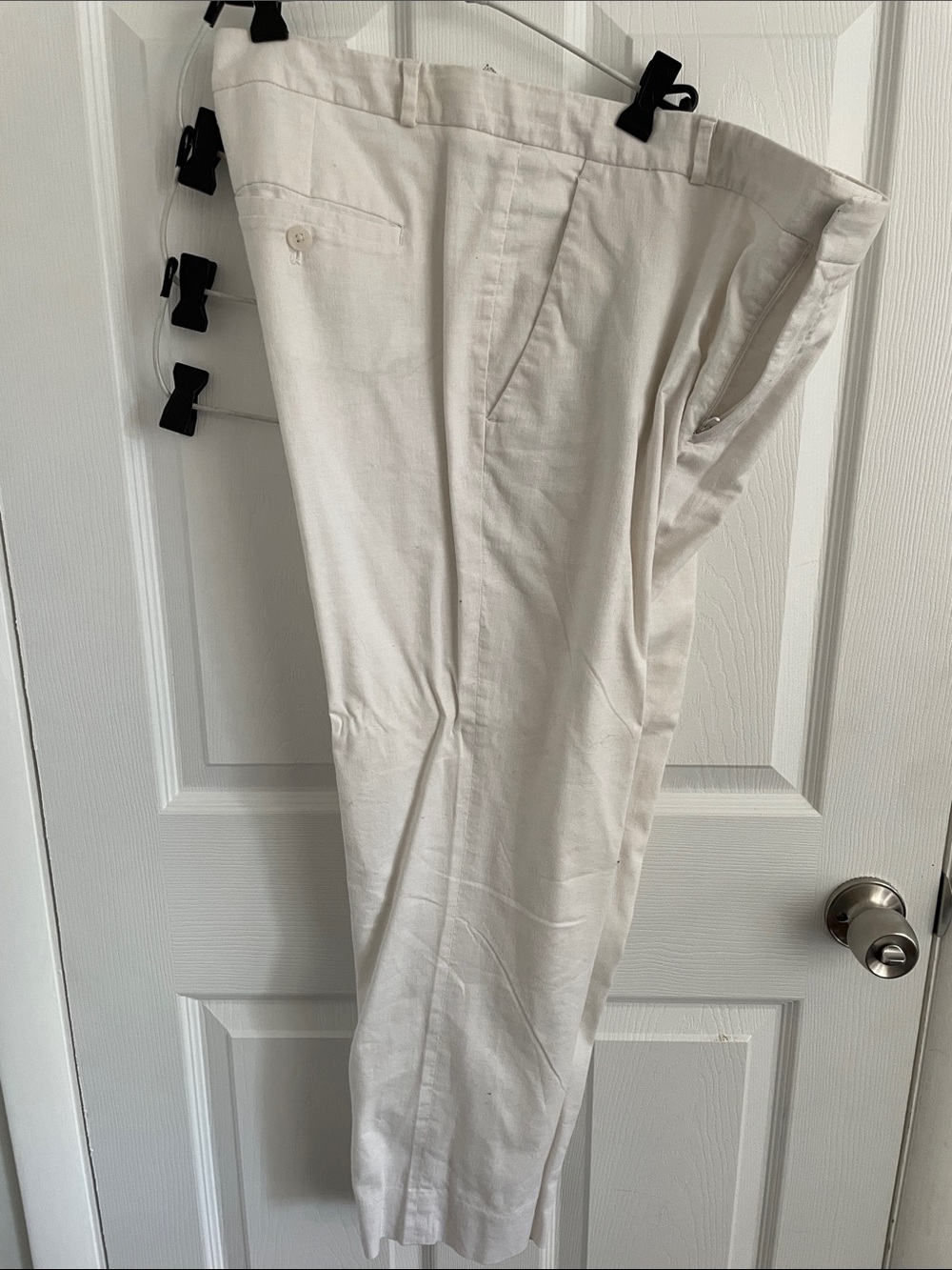 Banana Republic White Cropped Linen Avery Pants